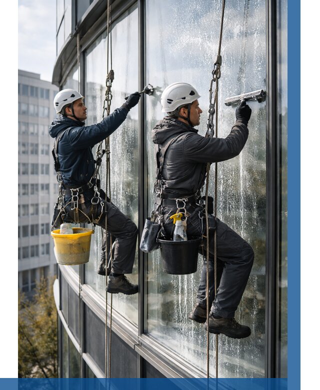 Мойка панорамных окон в Старой Руссе от 357 р. заказать у ВЫСОТНИК-Срс