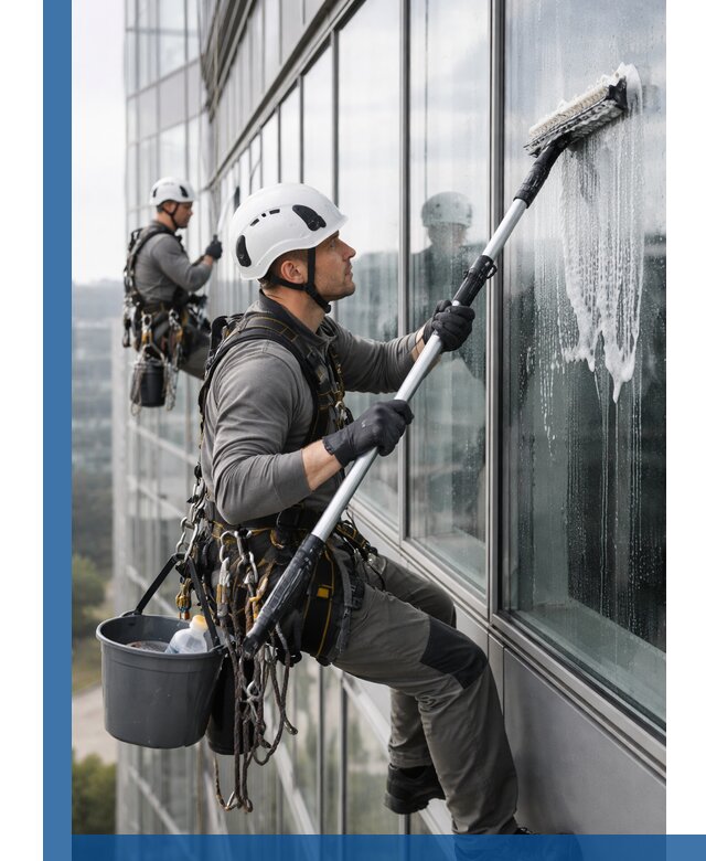 Высотная мойка сплошного остекления с выездом в Старой Руссе