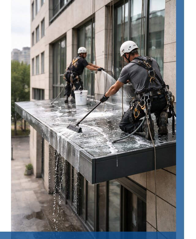 Мойка козырьков и навесов в Старой Руссе от 3567 р. | ВЫСОТНИК-Срс