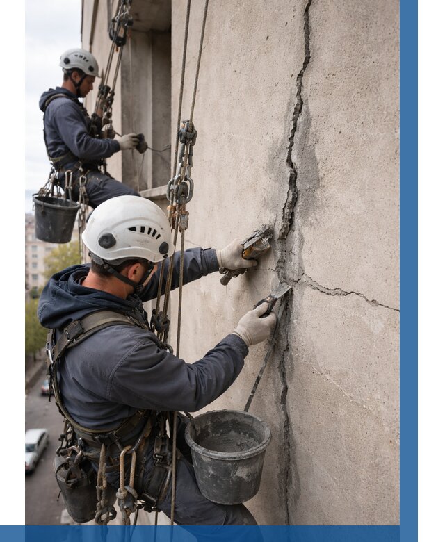 Заделка трещин на фасаде в Старой Руссе от 917 р. | ВЫСОТНИК-Срс