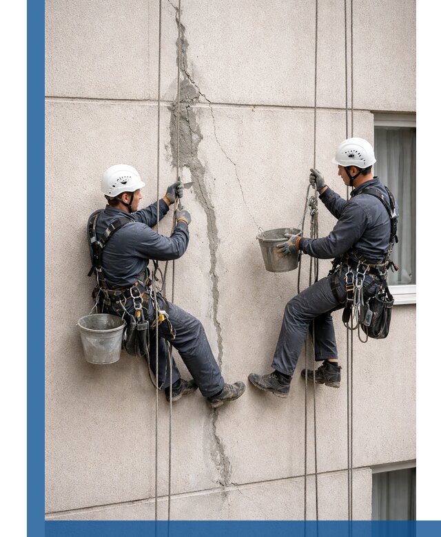 Заделка трещин на фасаде в Старой Руссе с гарантийным ремонтом