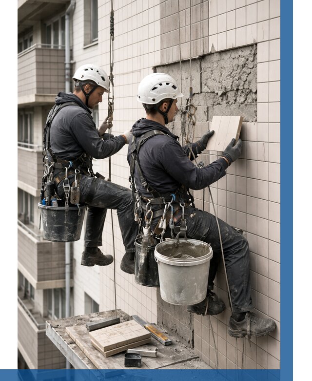 Ремонт облицовки фасада плиткой в Старой Руссе от 1834 р. | ВЫСОТНИК-Срс