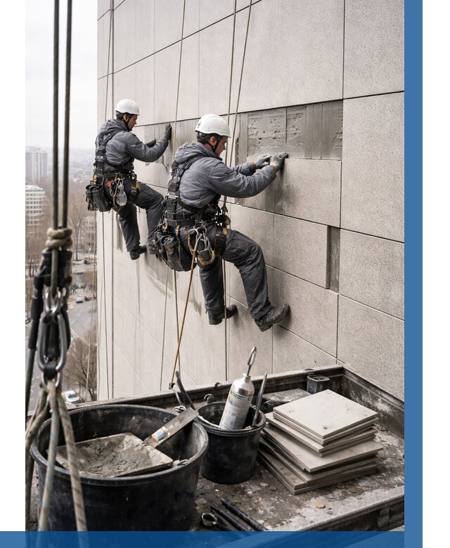 Ремонт фасада из керамогранита в Старой Руссе от 2548 р. | ВЫСОТНИК-Срс