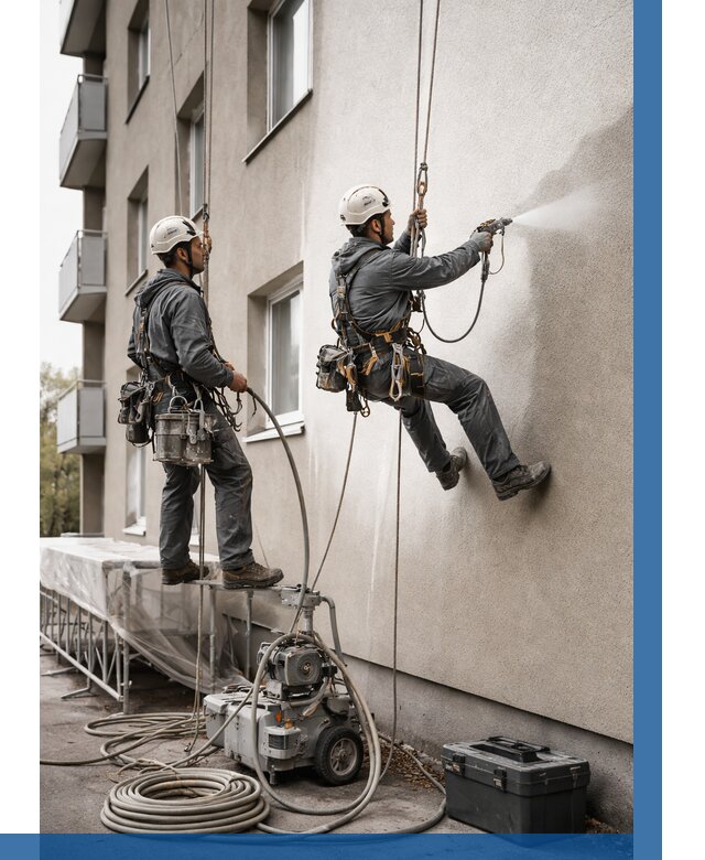 Безвоздушная покраска фасада в Старой Руссе от 224 р/м² | ВЫСОТНИК-Срс