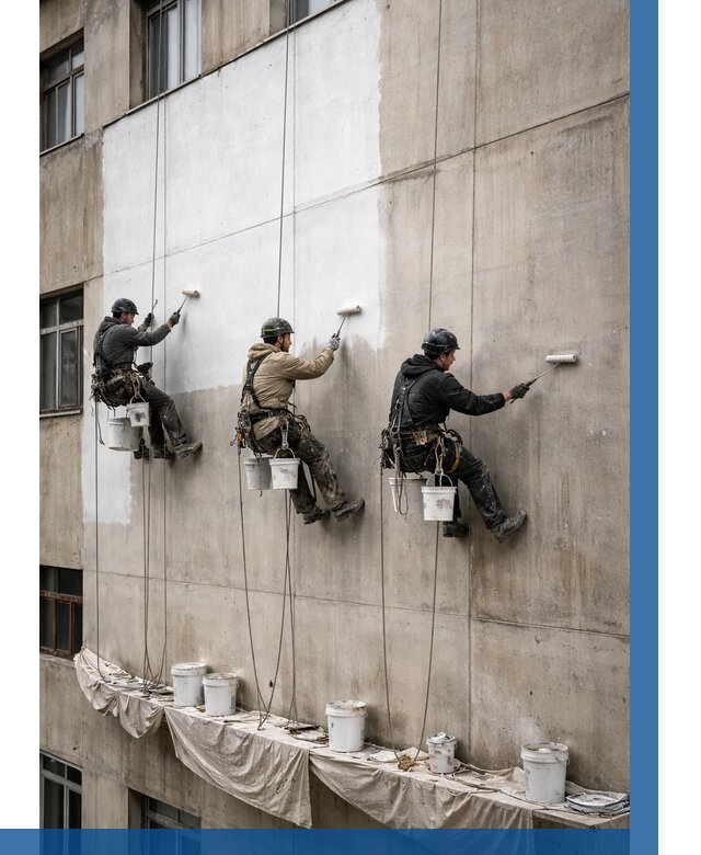 Покраска бетонного фасада в Старой Руссе от 357 р за м2 | ВЫСОТНИК-Срс