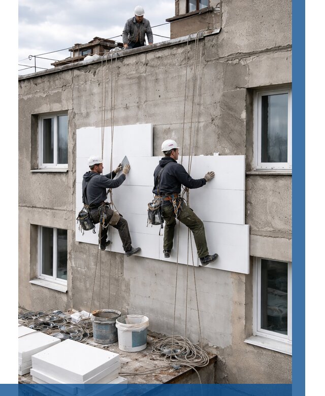 Утепление фасада пенополистиролом в Старой Руссе от 1834 р. | ВЫСОТНИК-Срс