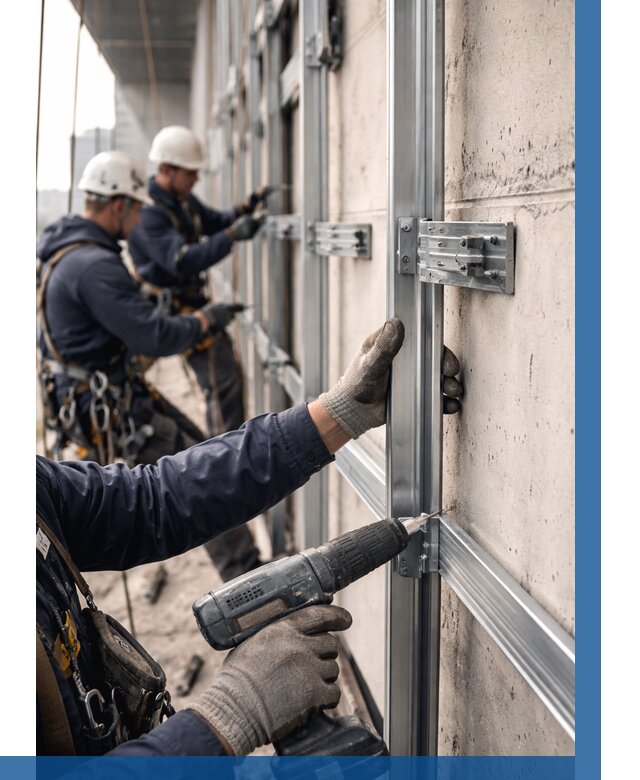 Монтаж подсистемы вентфасада в Старой Руссе от 866 р. | ВЫСОТНИК-Срс