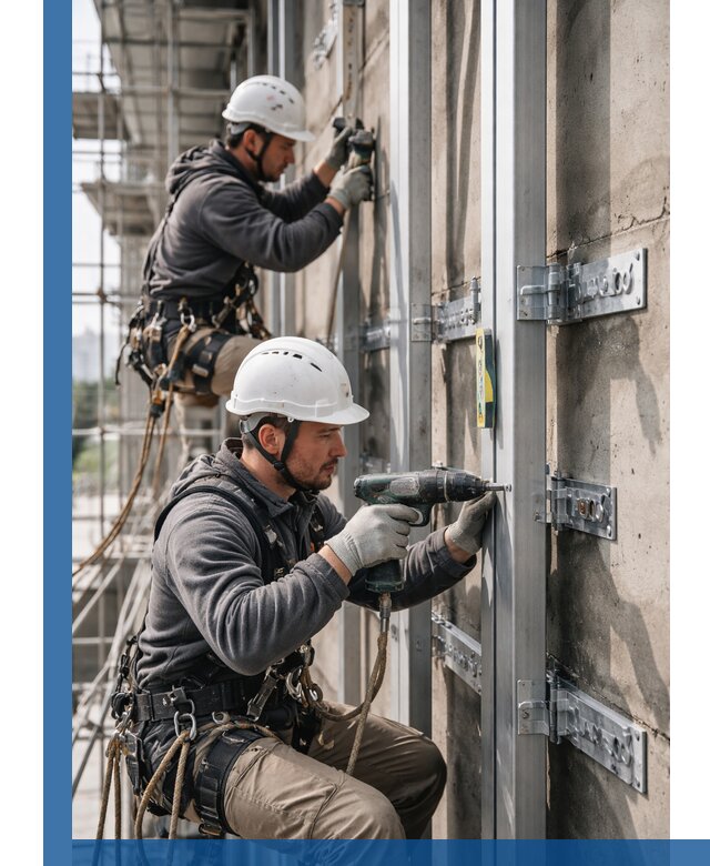 Монтаж и крепление подсистемы вентфасада в Старой Руссе