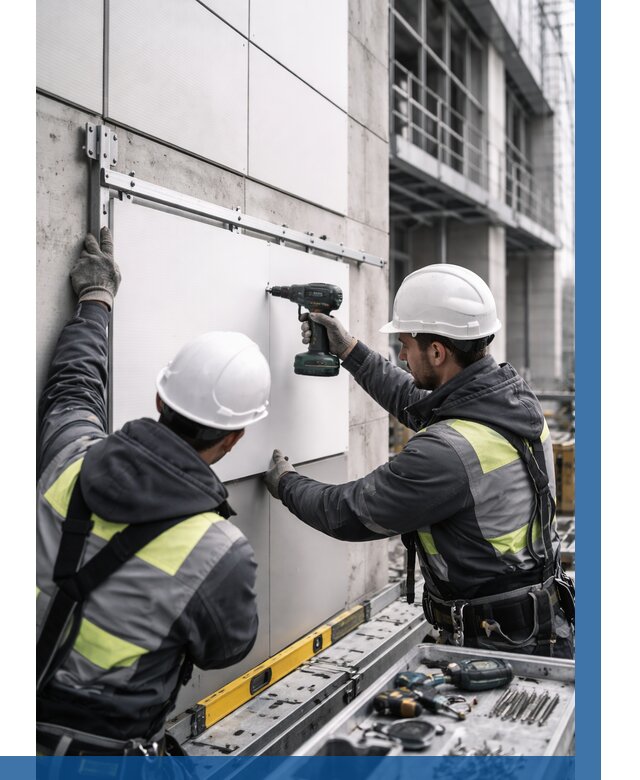 Монтаж композитных панелей фасада в Старой Руссе от 2548 р. | ВЫСОТНИК-Срс