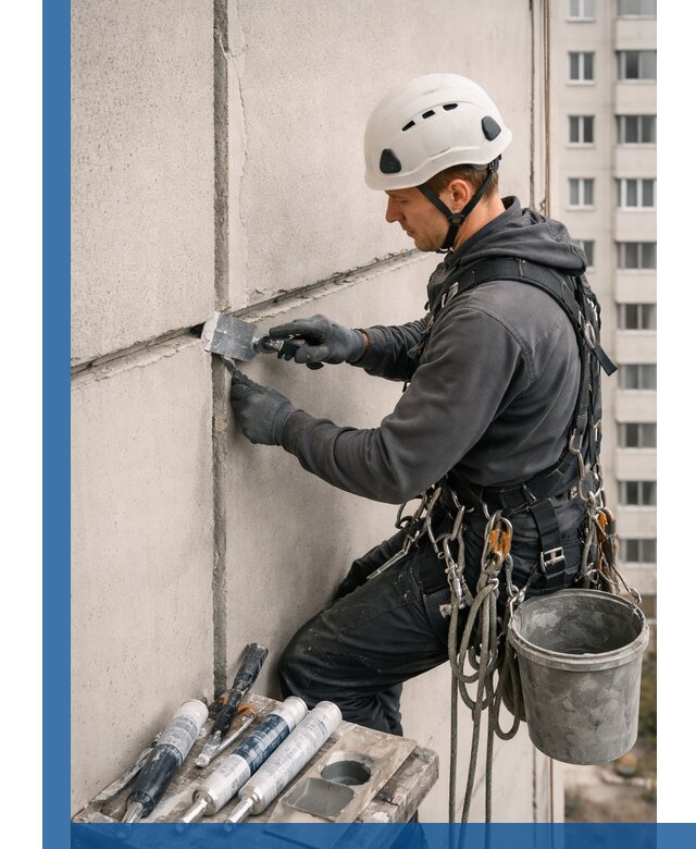 Ремонт межпанельных швов в Старой Руссе герметизация и восстановление