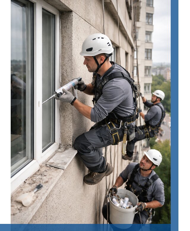 Герметизация оконных швов снаружи в Старой Руссе от 1529 р. | ВЫСОТНИК-Срс