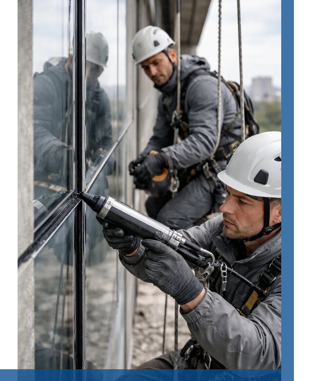 Герметизация витражных швов в Старой Руссе от 662 р. | ВЫСОТНИК-Срс