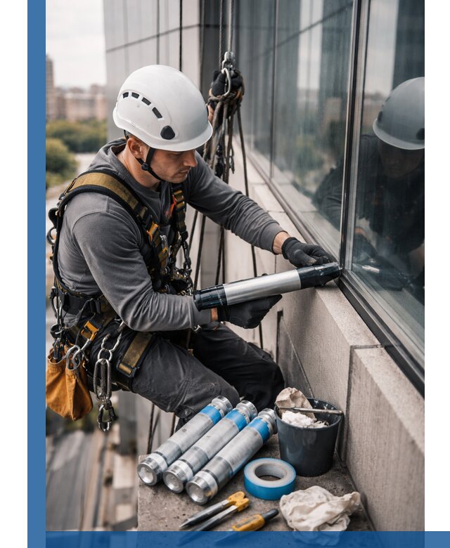 Герметизация стыков витража в Старой Руссе для герметичных фасадов