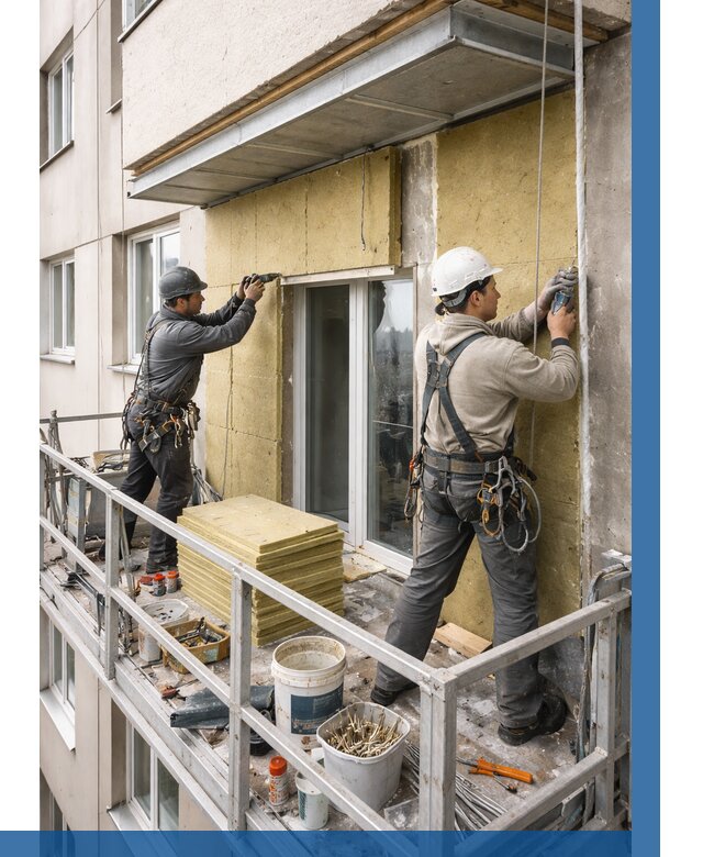 Утепление балкона снаружи в Старой Руссе от 1630 р. под ключ ВЫСОТНИК-Срс