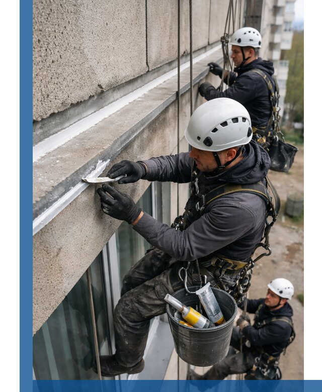 Герметизация примыкания балкона в Старой Руссе под ключ с гарантией