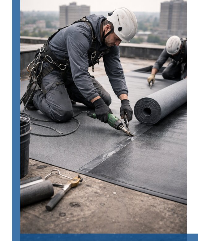 Ремонт мягкой кровли в Старой Руссе с выездом промальпинистов