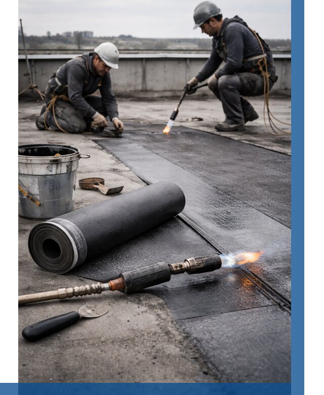 Ремонт рулонной кровли в Старой Руссе от 662 р. | ВЫСОТНИК-Срс