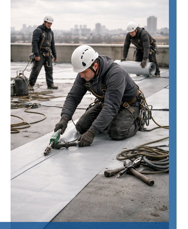 Ремонт мембранной кровли в Старой Руссе от 1834 р./м2 | ВЫСОТНИК-Срс