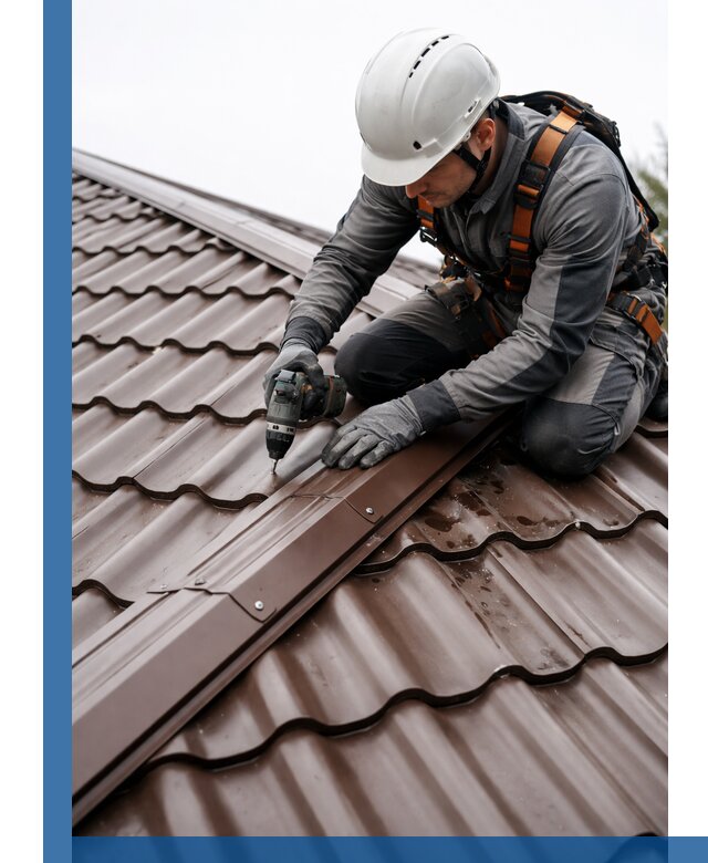 Ремонт металлочерепицы на крыше в Старой Руссе профессионально