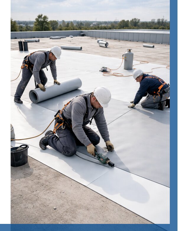 Монтаж мембранной кровли под ключ в Старой Руссе от 1223 р. | ВЫСОТНИК-Срс