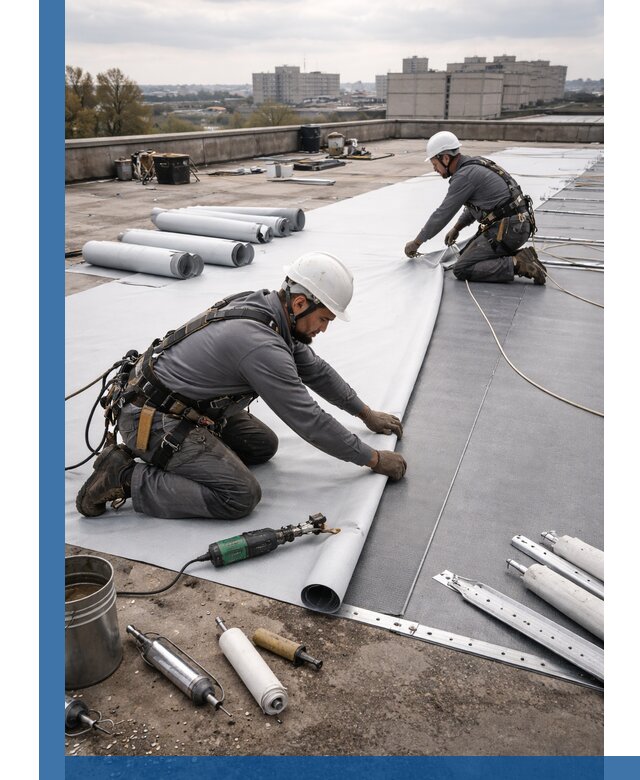 Монтаж мембранной кровли в Старой Руссе для промышленных зданий