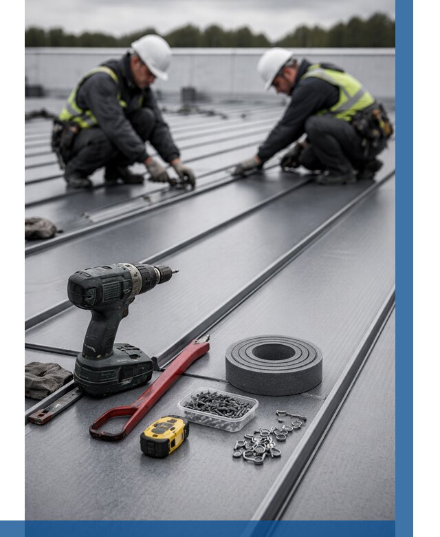 Монтаж фальцевой кровли в Старой Руссе от 1834 р. | ВЫСОТНИК-Срс