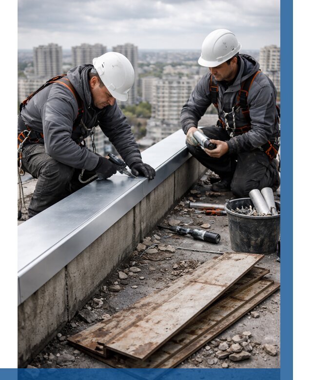 Замена парапетных крышек под ключ в Старой Руссе от 1223 р. | ВЫСОТНИК-Срс