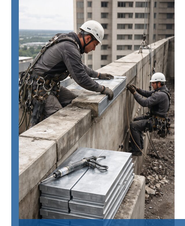 Замена парапетных крышек и установка новых в Старой Руссе