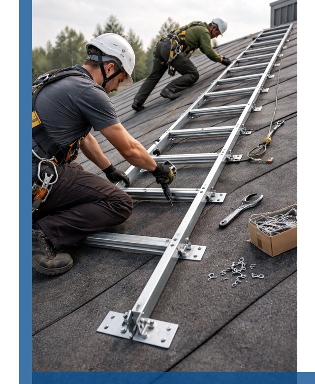 Профессиональный монтаж кровельной лестницы в Старой Руссе под ключ