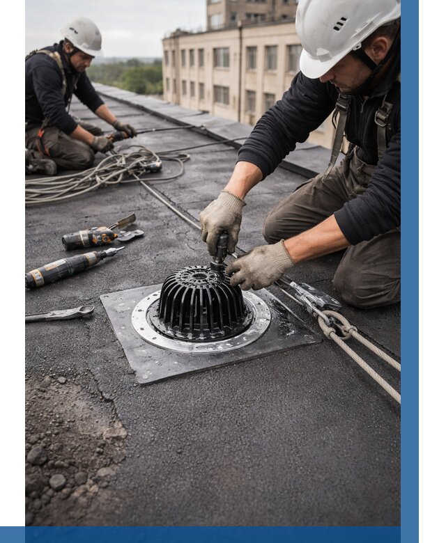 Установка водосточных воронок в Старой Руссе цена от 3567 р. | ВЫСОТНИК-Срс