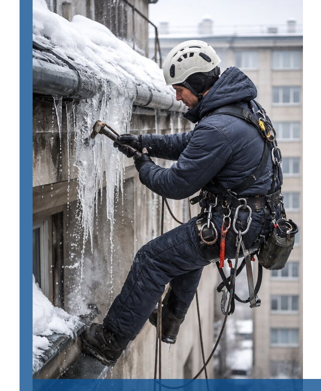 Удаление наледи и чистка водостоков в Старой Руссе оперативно и безопасно