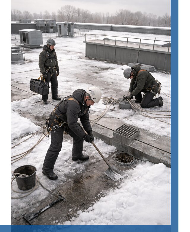 Абонентское обслуживание кровли зимой в Старой Руссе от 8152 р. | ВЫСОТНИК-Срс