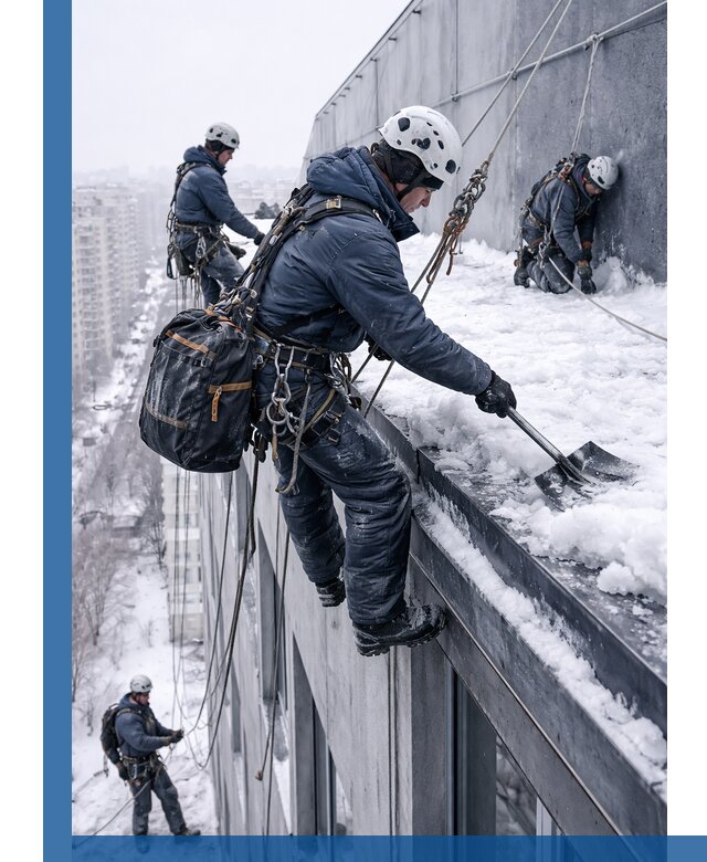 Абонентское обслуживание кровли зимой в Старой Руссе регулярный уход