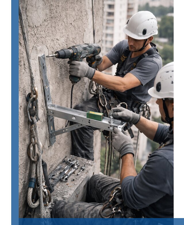 Установка кронштейнов кондиционера и крепежа в Старой Руссе