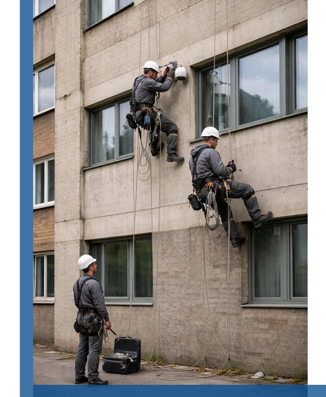 Монтаж фасадных камер видеонаблюдения в Старой Руссе под ключ