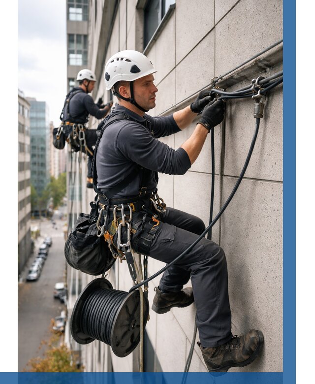 Прокладка кабеля по фасаду в Старой Руссе от 357 р. | ВЫСОТНИК-Срс