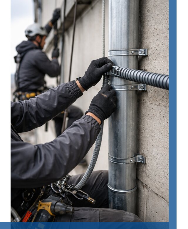 Монтаж гофры для кабеля в Старой Руссе от 306 р. | ВЫСОТНИК-Срс