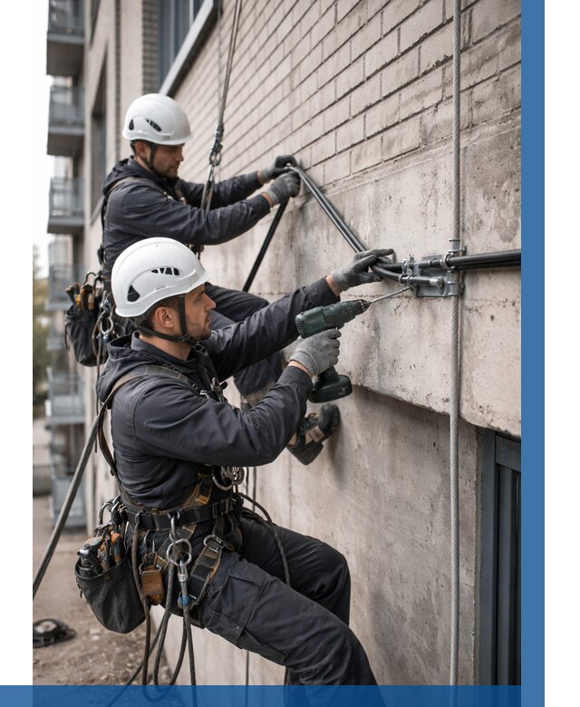 Крепление кабеля на фасаде в Старой Руссе от 357 р. | ВЫСОТНИК-Срс