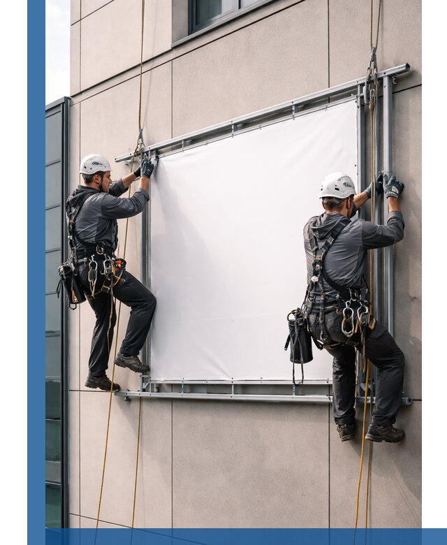 Монтаж наружной рекламной вывески в Старой Руссе под ключ