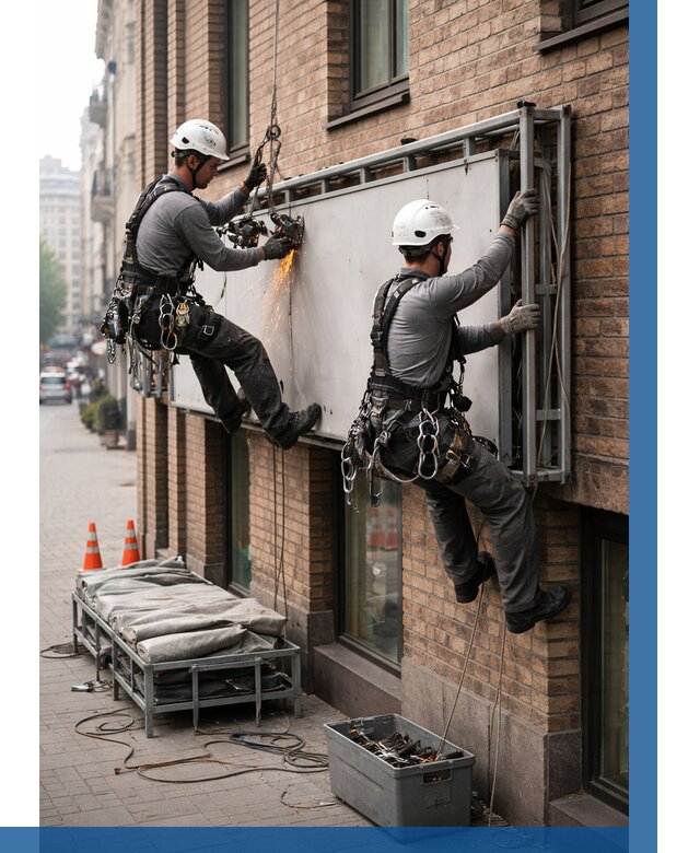 Демонтаж рекламной вывески в Старой Руссе от 6624 р. | ВЫСОТНИК-Срс