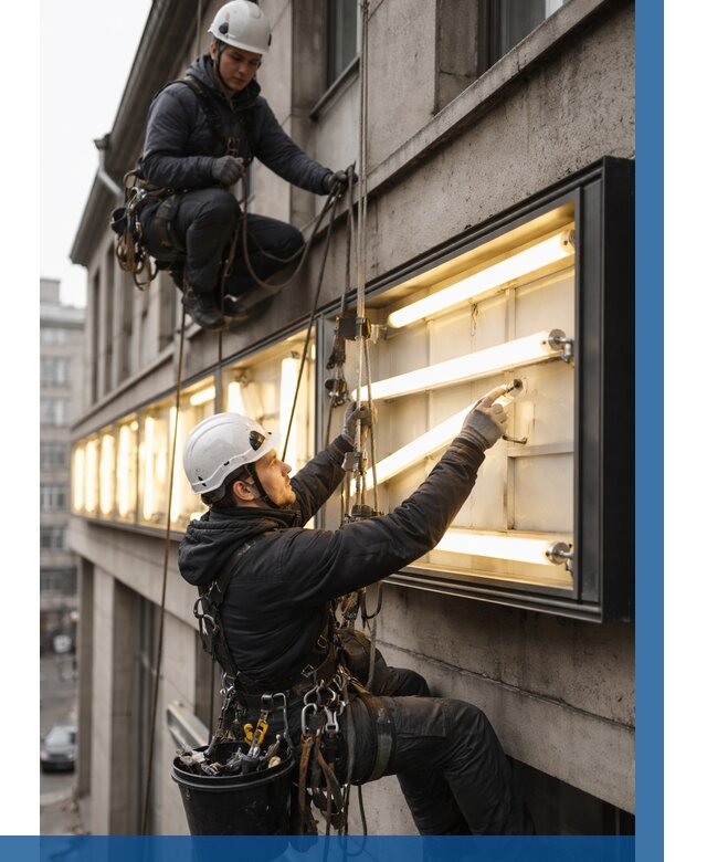Замена ламп в вывеске в Старой Руссе под ключ от 3567 р. | ВЫСОТНИК-Срс