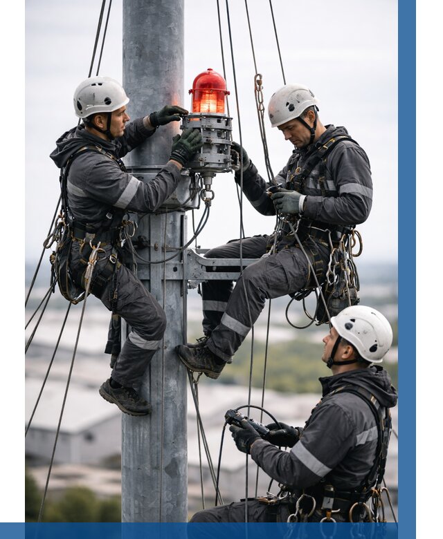 Монтаж заградительных огней в Старой Руссе от 8662 р. | ВЫСОТНИК-Срс