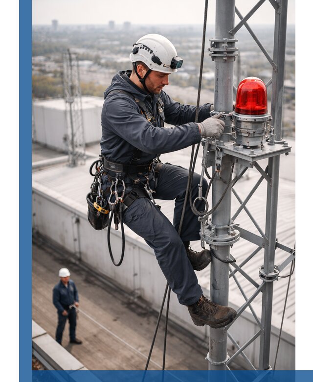 Монтаж заградительных огней и обслуживание объектов в Старой Руссе