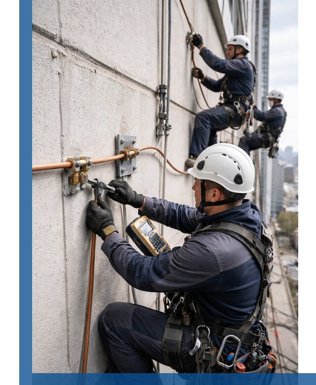 Монтаж системы заземления здания и молниезащиты в Старой Руссе