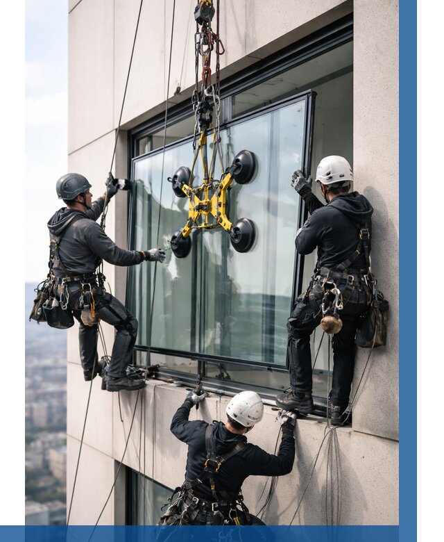 Монтаж стеклопакетов на высоте в Старой Руссе от 3261 р. | ВЫСОТНИК-Срс