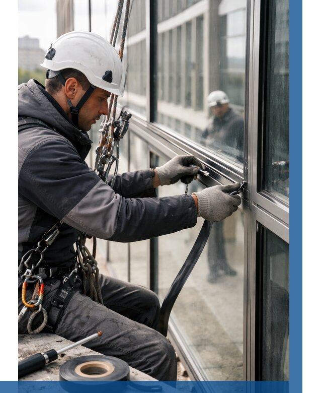 Ремонт витражных конструкций в Старой Руссе от 3567 р. | ВЫСОТНИК-Срс