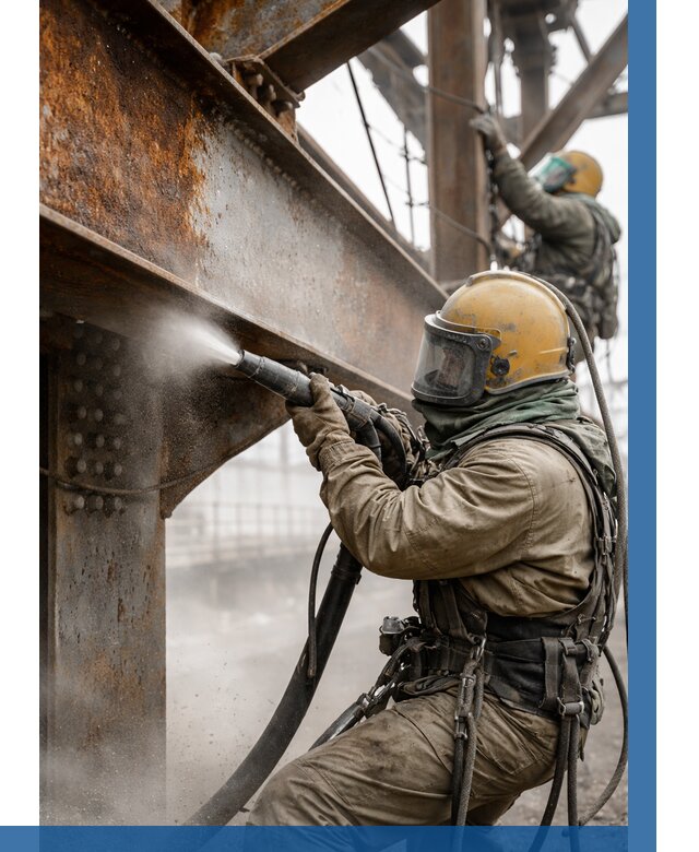 Пескоструйная очистка металлоконструкций в Старой Руссе по 611 р.  ВЫСОТНИК-Срс