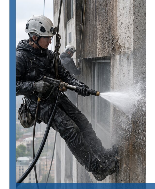 Гидроструйная очистка фасадов и конструкций в Старой Руссе