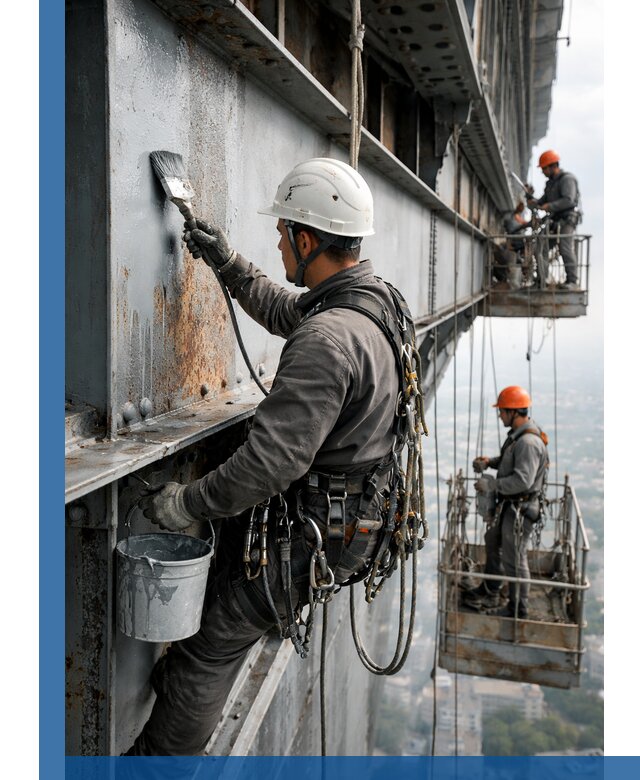 Покраска металлоконструкций на высоте в Старой Руссе профессионально