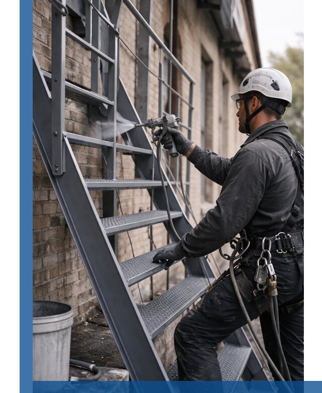 Покраска и антикоррозионная защита пожарных лестниц в Старой Руссе